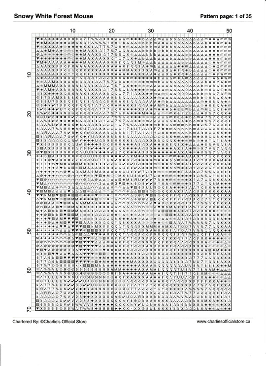Counted Cross Stitch - Snowy White Forest Mouse - Digital Download PDF File (Copy) Charlie's Official Store