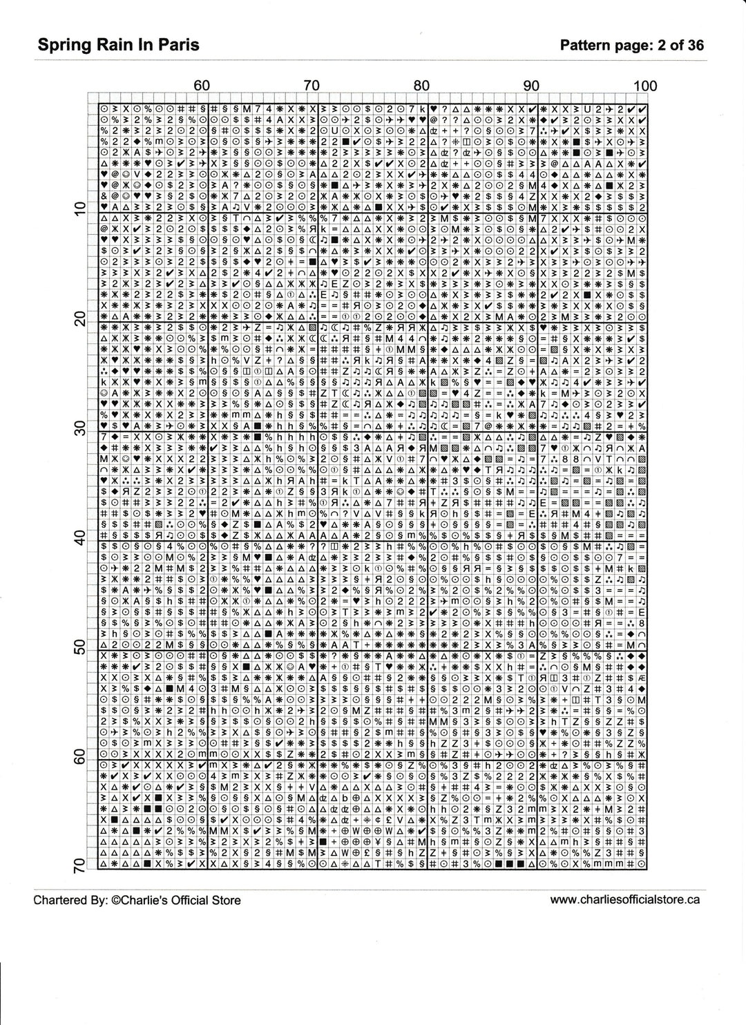 Counted Cross Stitch - Spring Rain In Paris - Digital Download PDF File (Copy) Charlie's Official Store