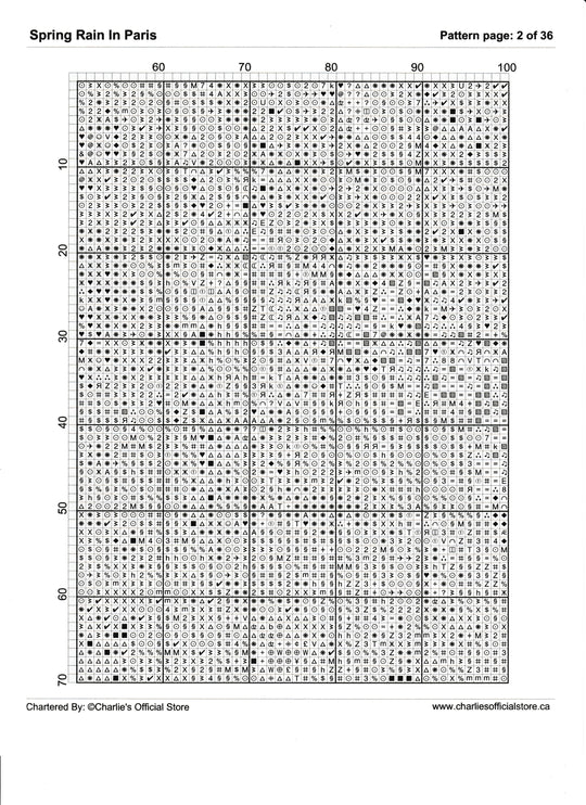 Counted Cross Stitch - Spring Rain In Paris - Digital Download PDF File (Copy) Charlie's Official Store