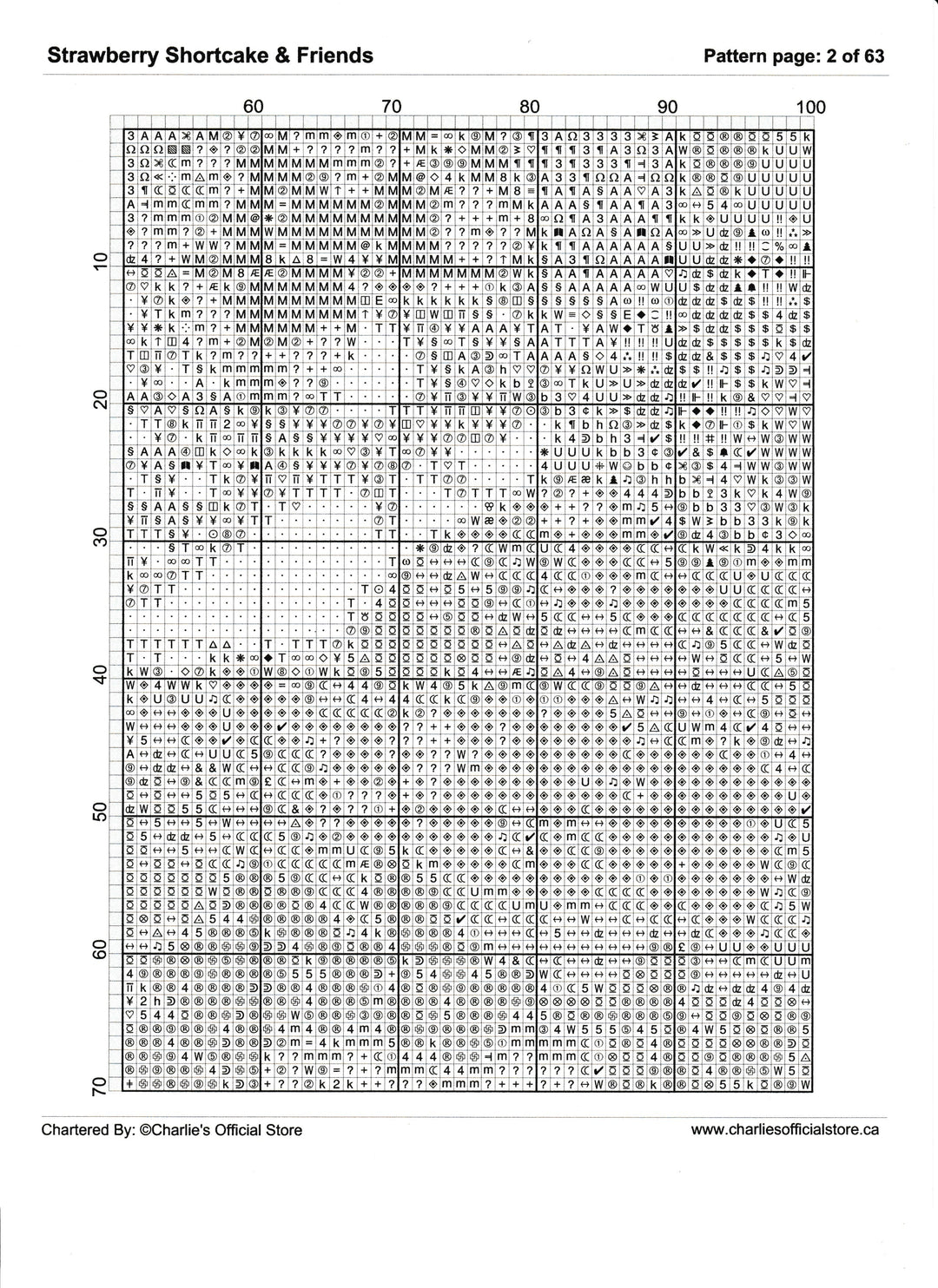 Counted Cross Stitch - Strawberry Shortcake & Friends - Digital Download PDF File (Copy) Charlie's Official Store