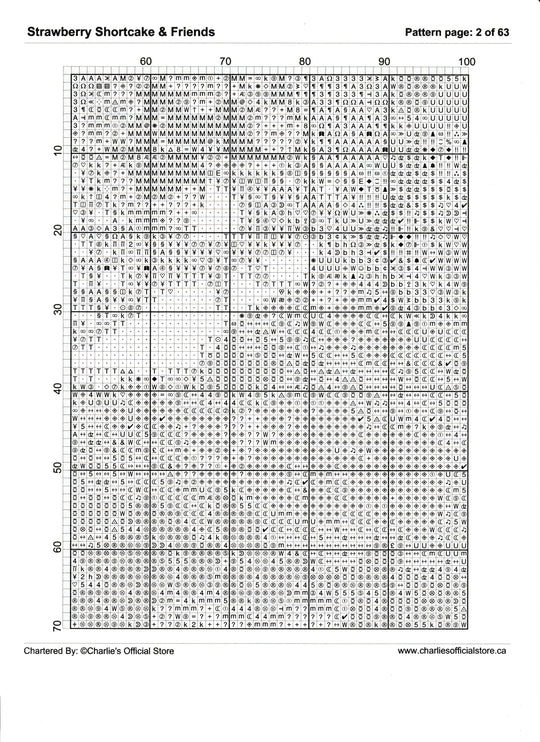 Counted Cross Stitch - Strawberry Shortcake & Friends - Digital Download PDF File (Copy) Charlie's Official Store