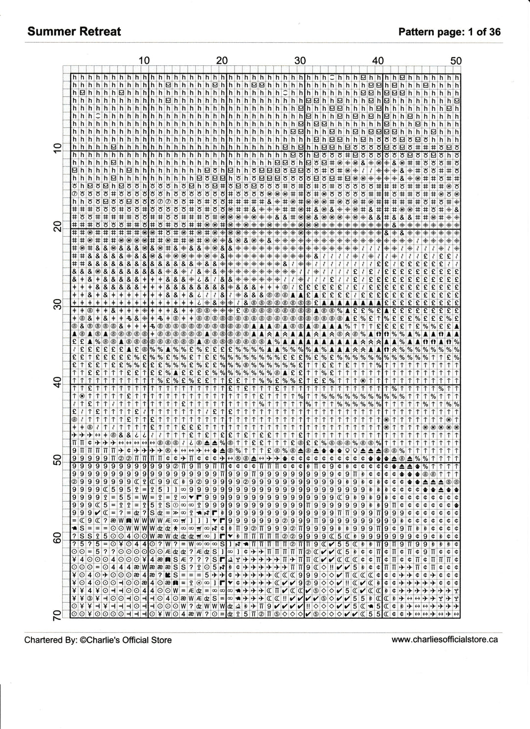 Counted Cross Stitch - Summer Retreat - Digital Download PDF File Charlie's Official Store
