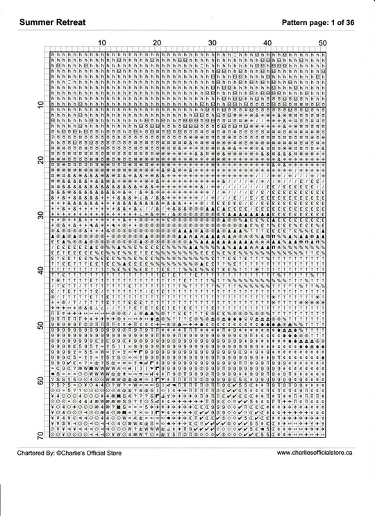 Counted Cross Stitch - Summer Retreat - Digital Download PDF File Charlie's Official Store