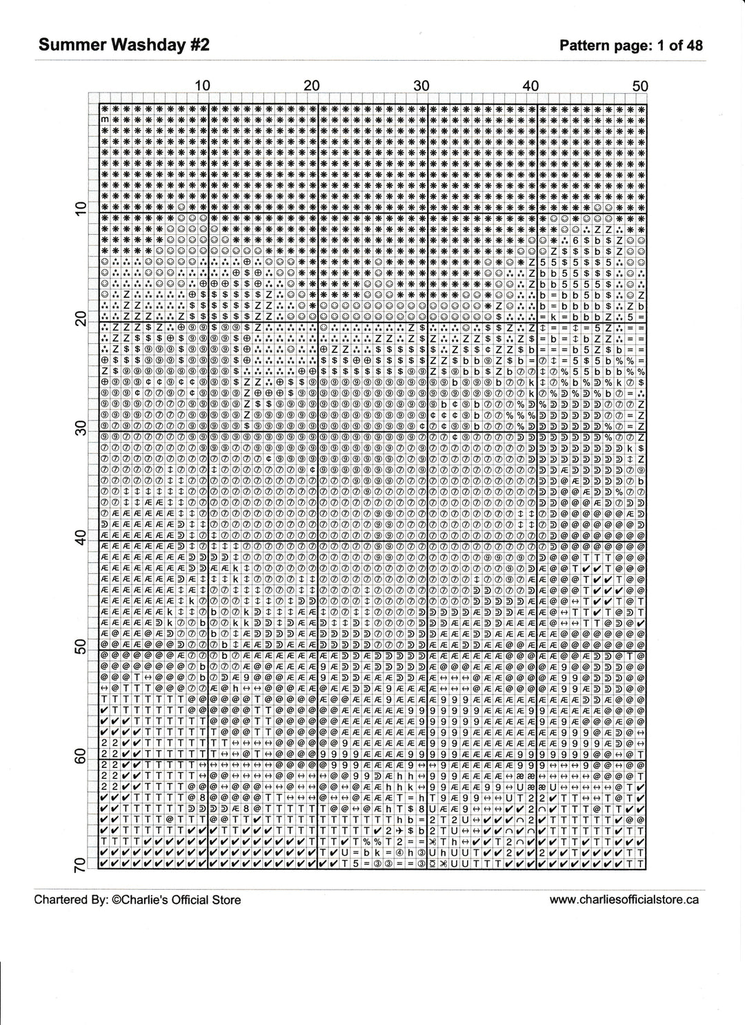 Counted Cross Stitch - Summer Washday #2 - Digital Download PDF File Charlie's Official Store