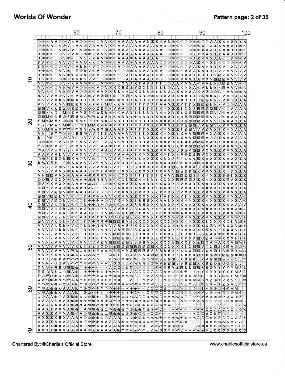 Counted Cross Stitch - Worlds Of Wonder - Digital Download PDF File Charlie's Official Store