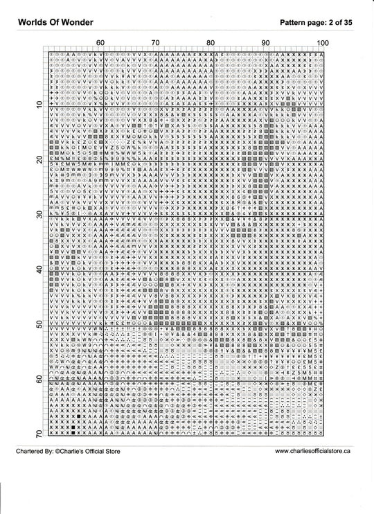 Counted Cross Stitch - Worlds Of Wonder - Digital Download PDF File Charlie's Official Store