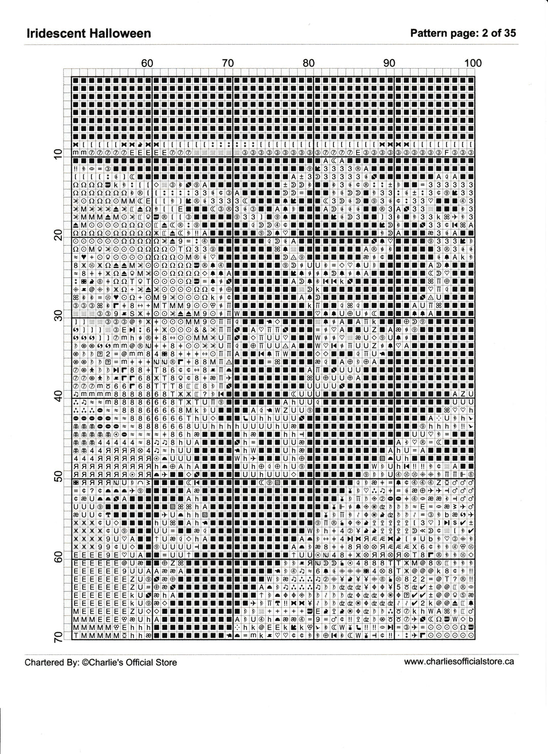 Counted Cross Stitch - Opalescent Halloween - Digital Downlod PDF (Copy) Charlie's Official Store