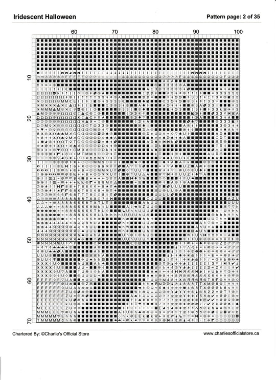 Counted Cross Stitch - Opalescent Halloween - Digital Downlod PDF (Copy) Charlie's Official Store