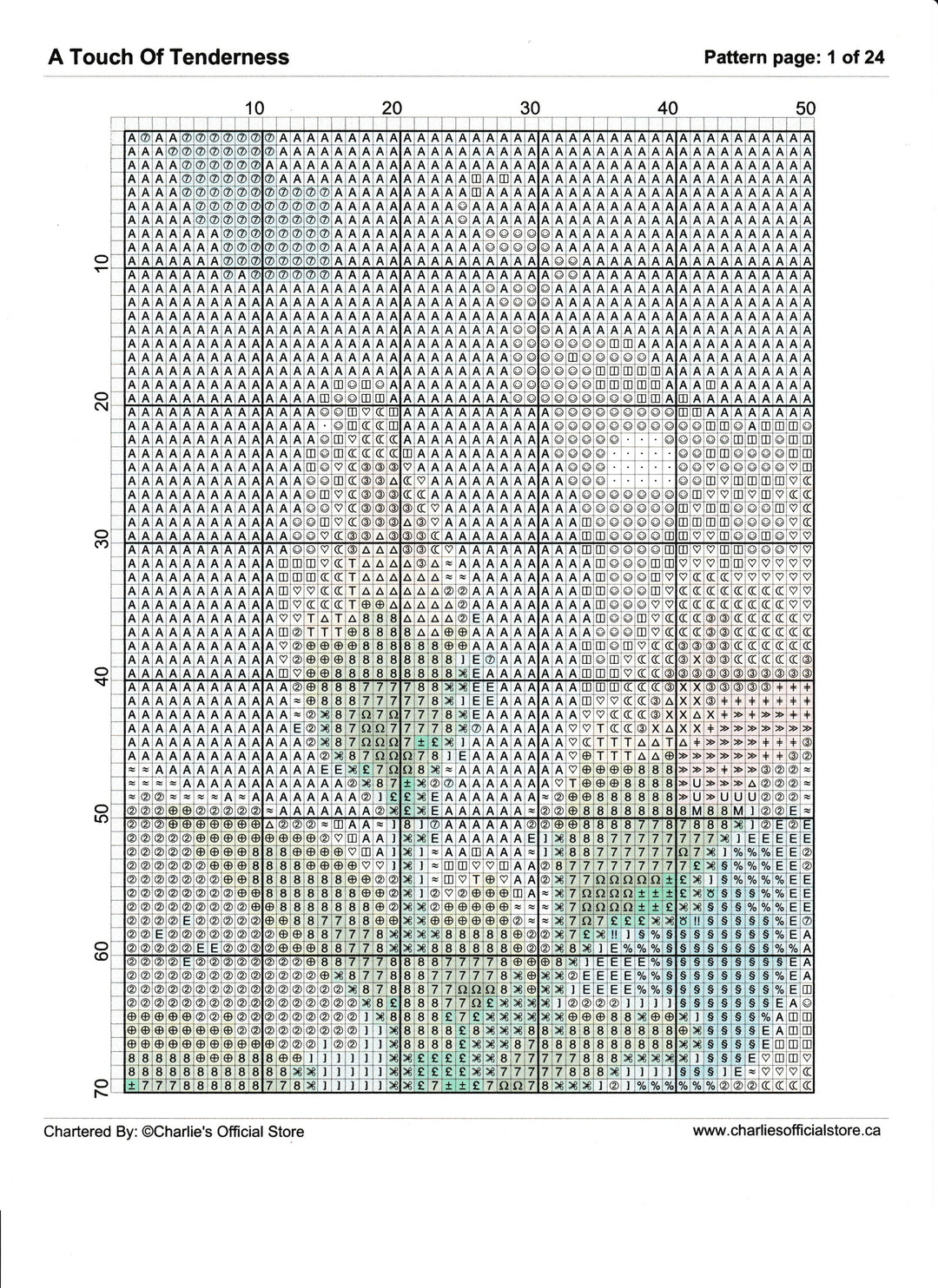 Counted Cross Stitch - A Touch Of Tenderness - Digital Download PDF File Charlie's Official Store