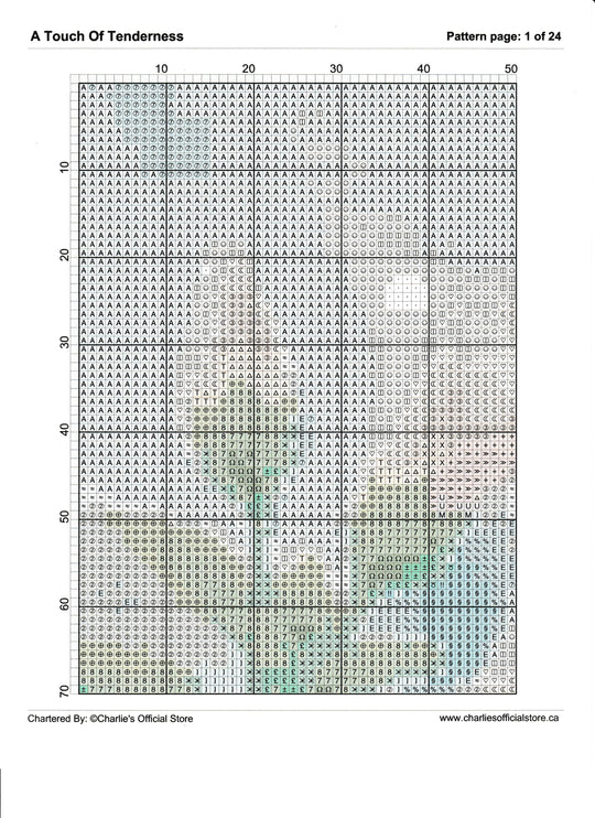 Counted Cross Stitch - A Touch Of Tenderness - Digital Download PDF File Charlie's Official Store