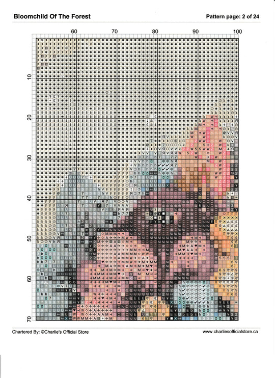 Counted Cross Stitch - Bloomchild Of The Forest - Digital Download PDF File (Copy) Charlie's Official Store
