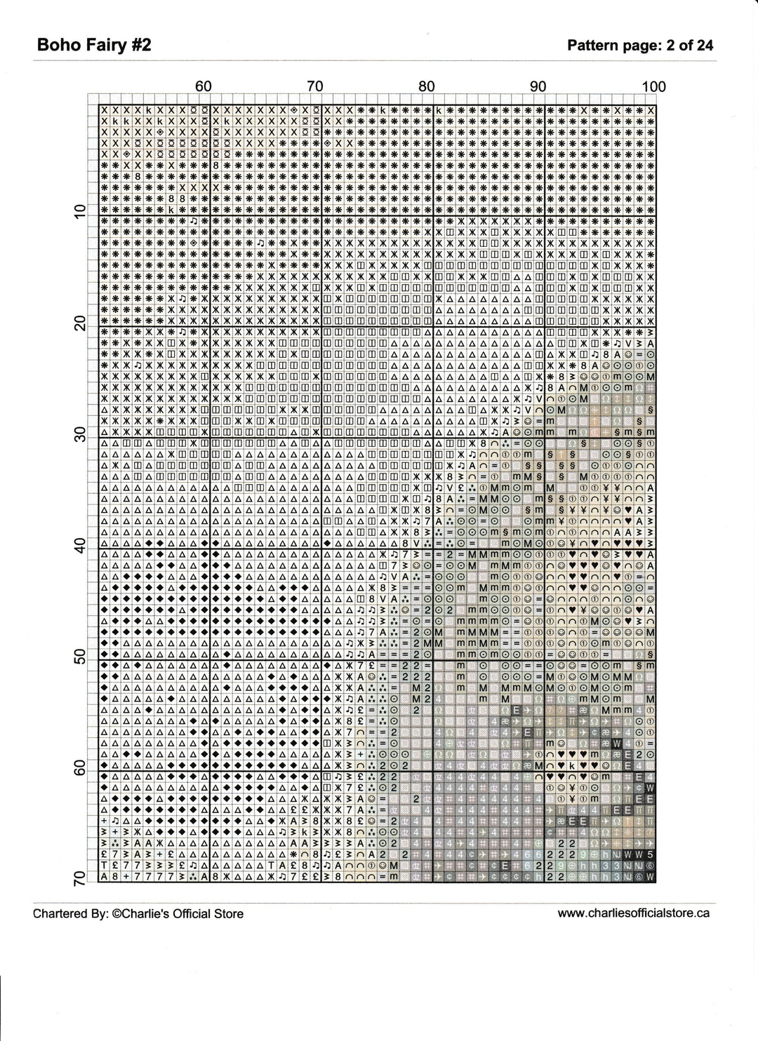 Counted Cross Stitch - Boho Fairy #2 - Digital Download PDF File (Copy) Charlie's Official Store