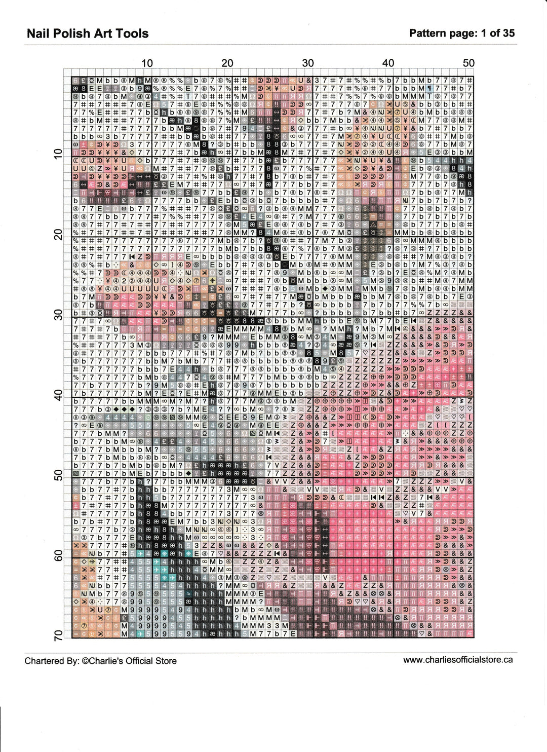 Counted Cross Stitch - Nail Polish Art Tools - Digital Download PDF File (Copy) Charlie's Official Store