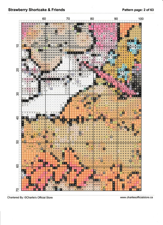 Counted Cross Stitch - Strawberry Shortcake & Friends - Digital Download PDF File (Copy) Charlie's Official Store