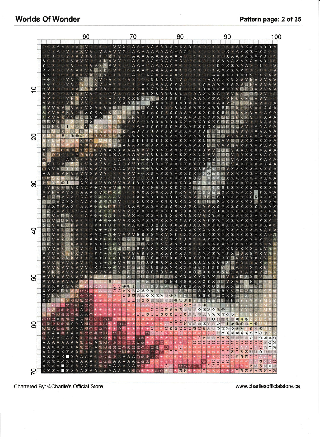 Counted Cross Stitch - Worlds Of Wonder - Digital Download PDF File Charlie's Official Store