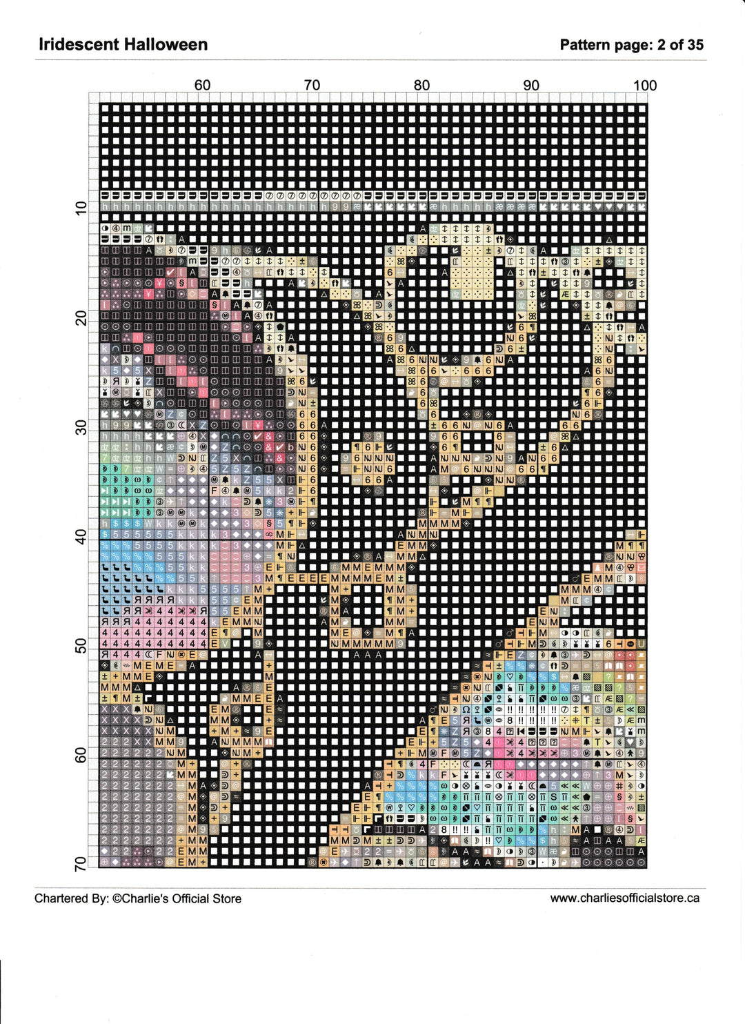 Counted Cross Stitch - Opalescent Halloween - Digital Downlod PDF (Copy) Charlie's Official Store