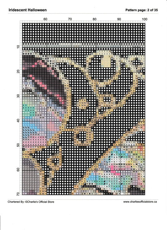 Counted Cross Stitch - Opalescent Halloween - Digital Downlod PDF (Copy) Charlie's Official Store