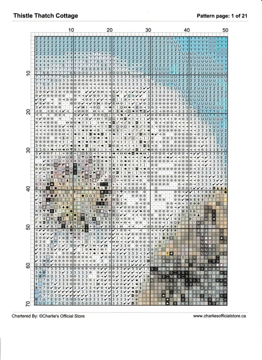 Counted Cross Stitch - Thistle Thatch Cottage - Digital Downlod PDF (Copy) Charlie's Official Store