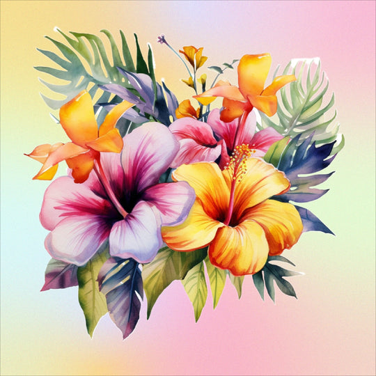 Hawaiian Tropical Flowers Counted Cross Stitch Digital Download - Charlie's Diamond Painting