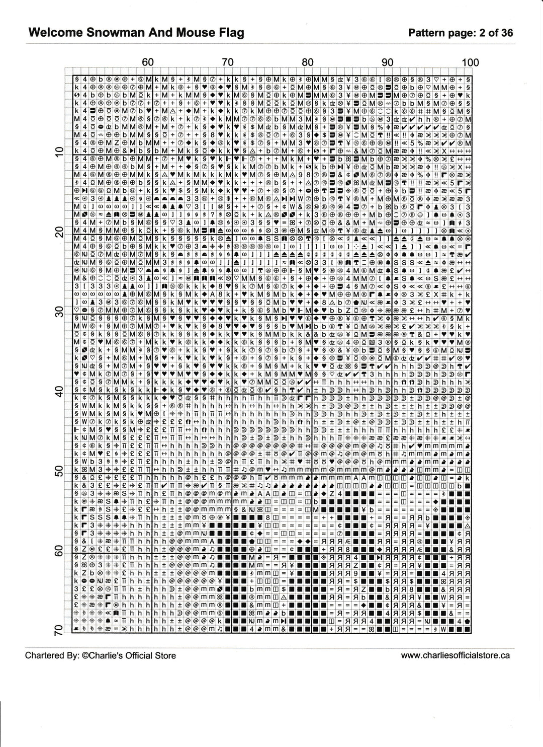 Counted Cross Stitch - Welcome Snowman And Mouse Flag - Digital Download PDF File Charlie's Official Store