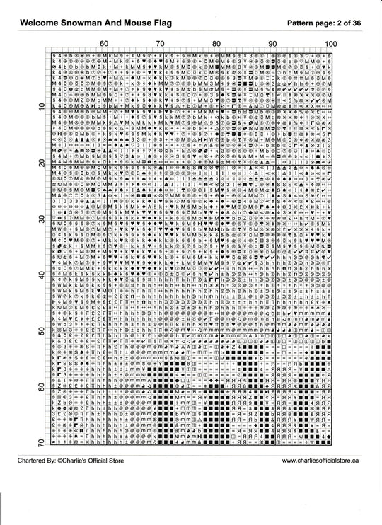 Counted Cross Stitch - Welcome Snowman And Mouse Flag - Digital Download PDF File Charlie's Official Store