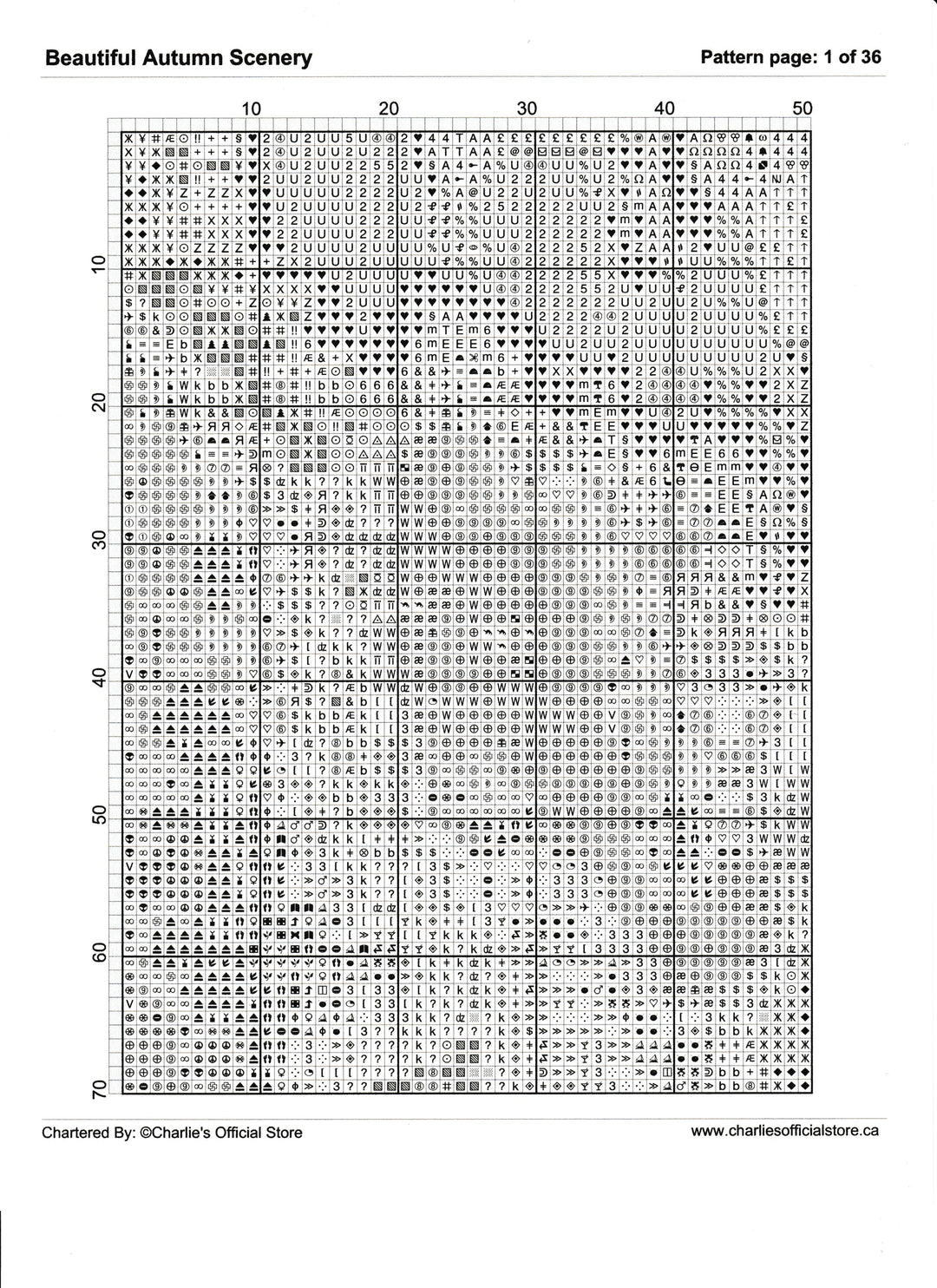 Counted Cross Stitch - Beautiful Autumn Scenery - Digital Downlod PDF Charlie's Official Store