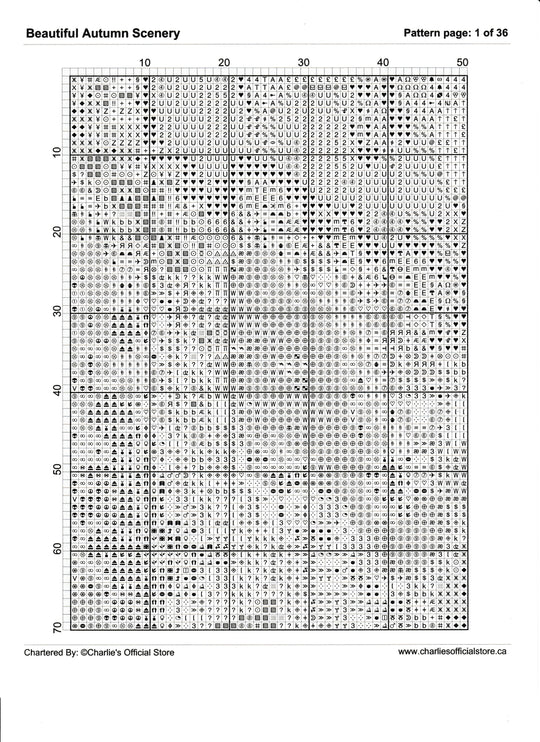 Counted Cross Stitch - Beautiful Autumn Scenery - Digital Downlod PDF Charlie's Official Store