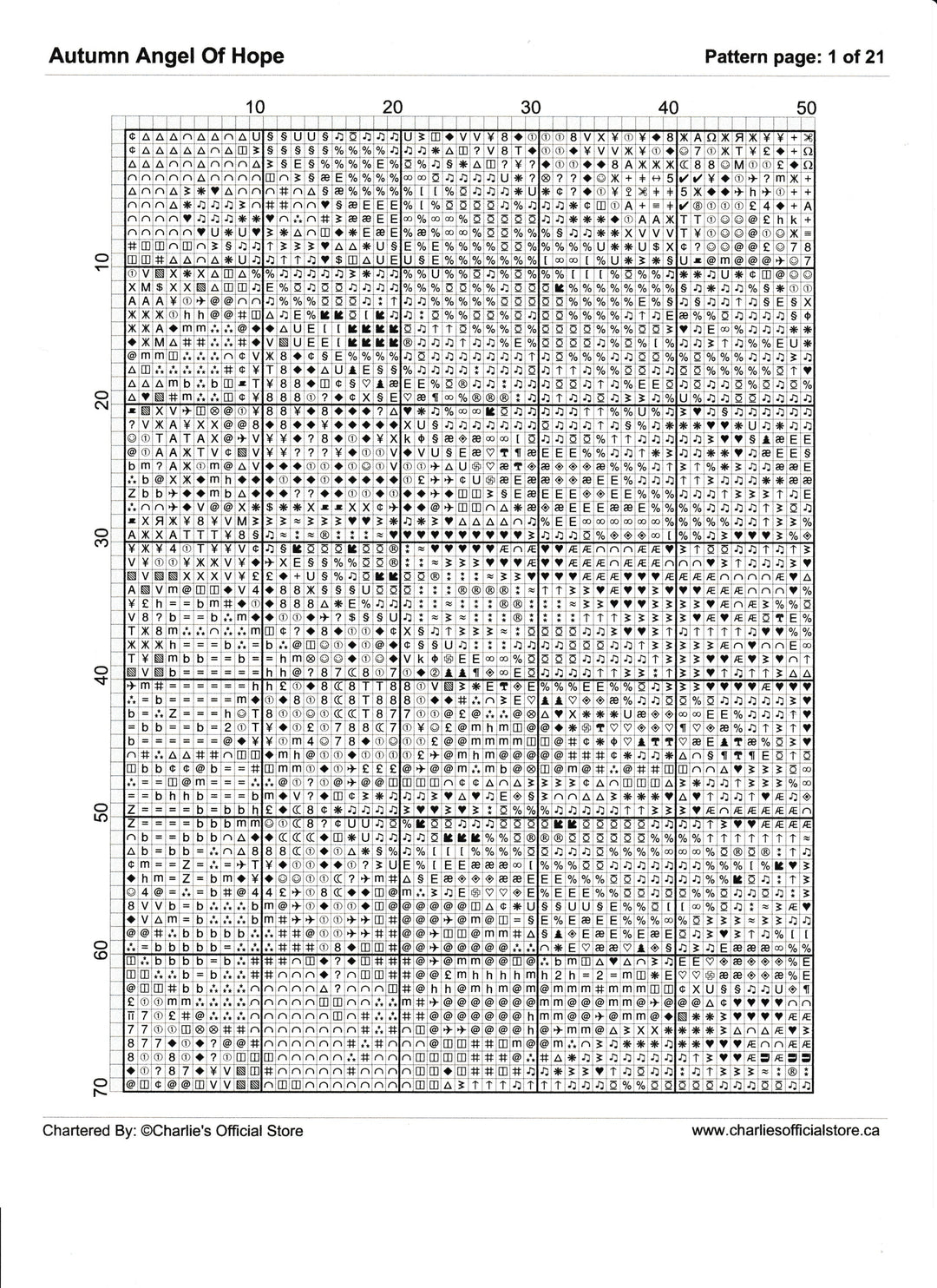 Counted Cross Stitch - Autumn Angel Of Hope - Digital Downlod PDF Charlie's Official Store