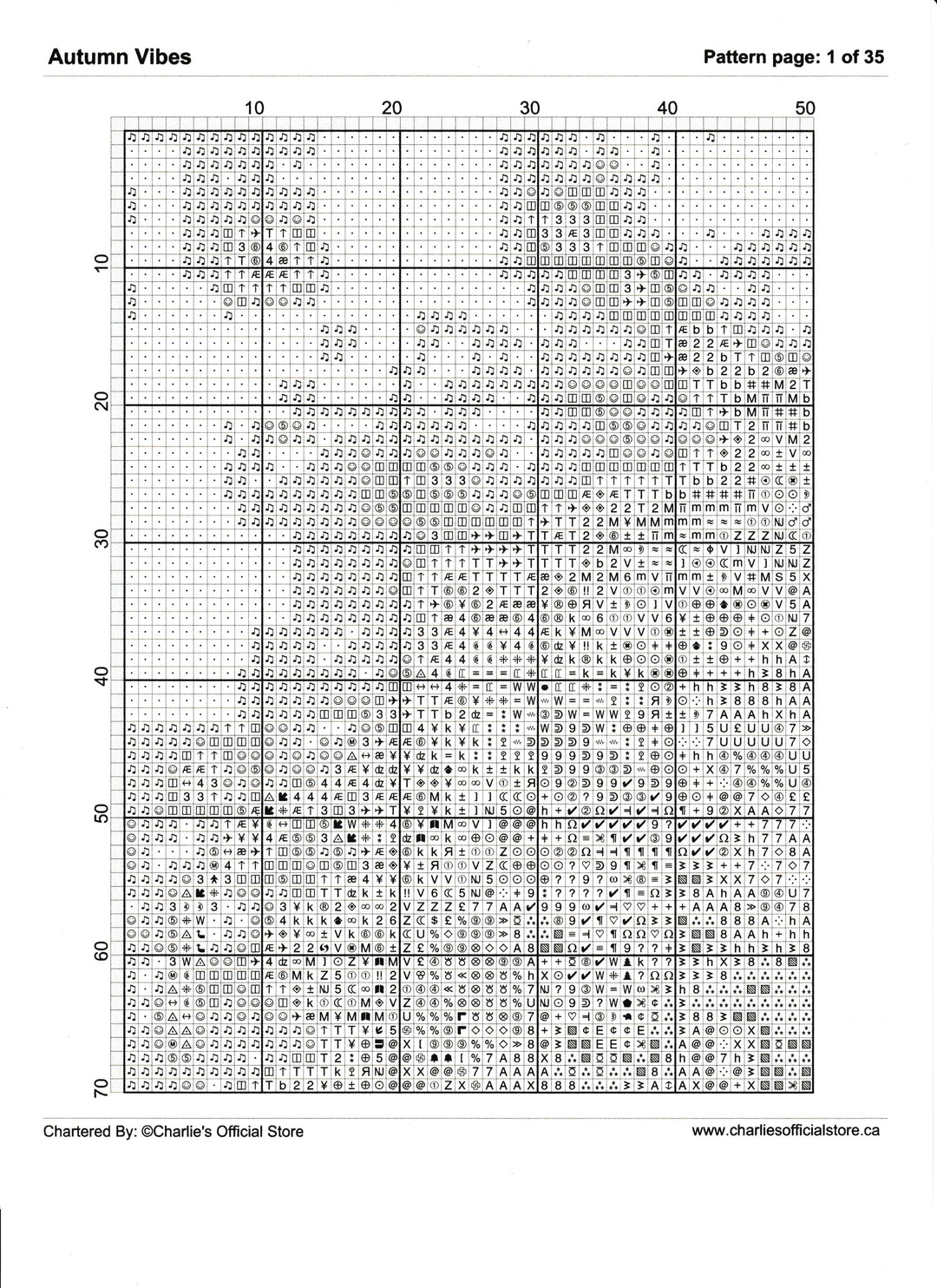 Counted Cross Stitch - Autumn Vibes - Digital Downlod PDF (Copy) Charlie's Official Store