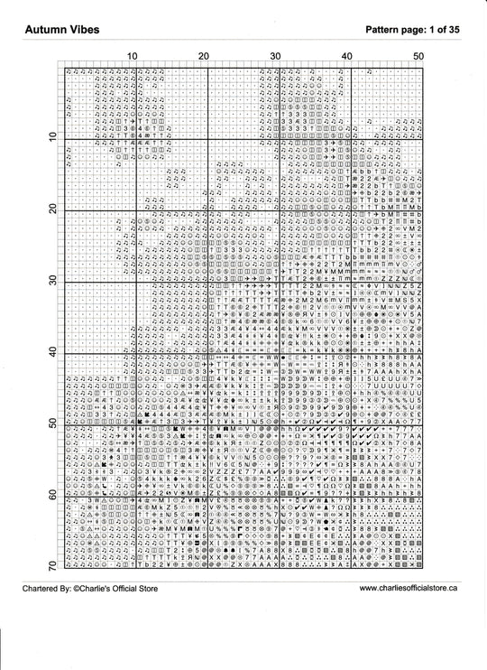 Counted Cross Stitch - Autumn Vibes - Digital Downlod PDF (Copy) Charlie's Official Store