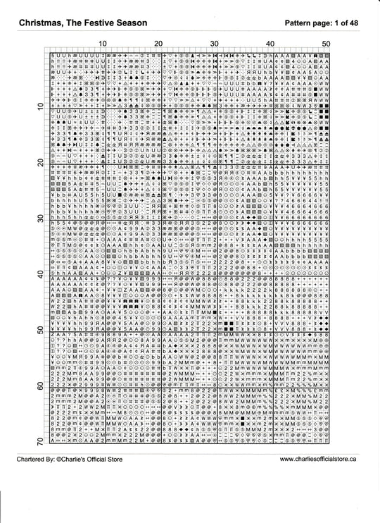 Counted Cross Stitch - Christmas, The Festive Season - Digital Downlod PDF Charlie's Official Store