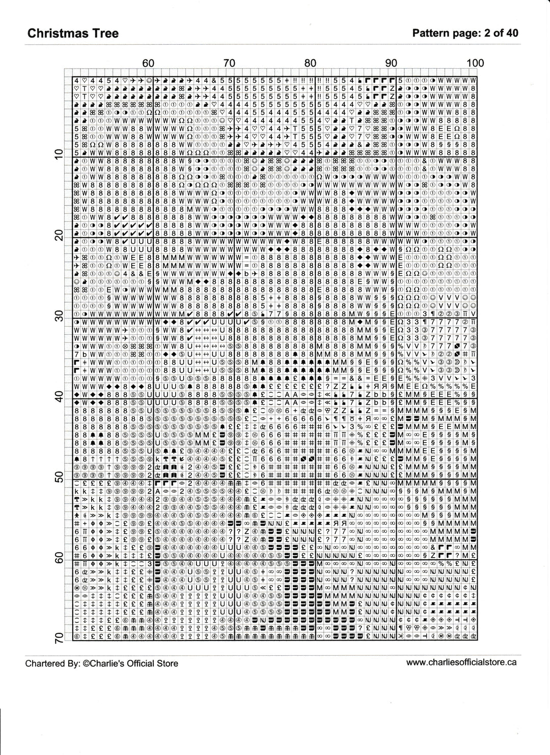 Counted Cross Stitch - Christmas Tree - Digital Download PDF File (Copy) Charlie's Official Store