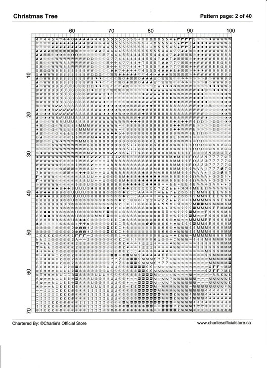 Counted Cross Stitch - Christmas Tree - Digital Download PDF File (Copy) Charlie's Official Store