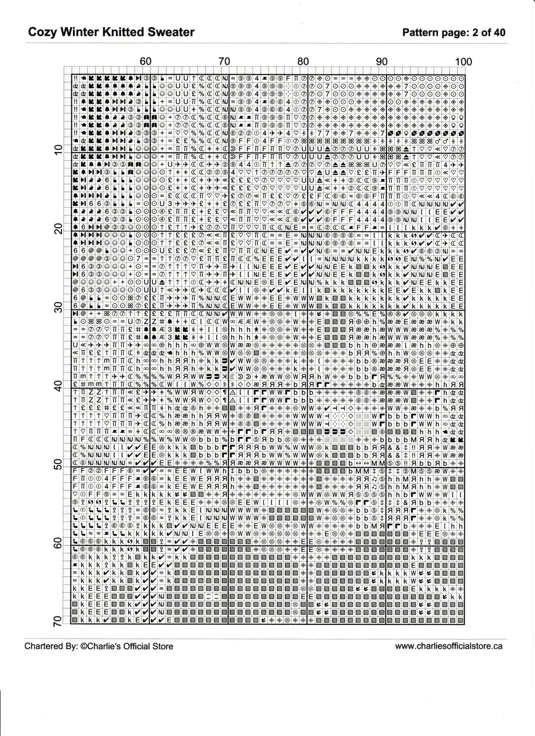 Counted Cross Stitch - Cozy Winter Knitted Sweater - Digital Download PDF File (Copy) Charlie's Official Store