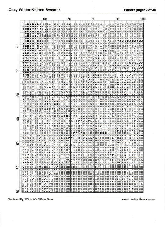Counted Cross Stitch - Cozy Winter Knitted Sweater - Digital Download PDF File (Copy) Charlie's Official Store