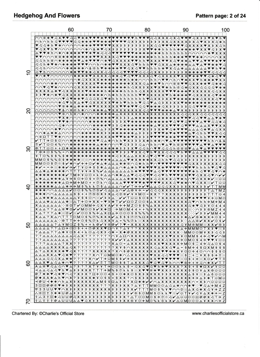 Counted Cross Stitch - Hedgehog And Flowers - Digital Download PDF File (Copy) Charlie's Official Store