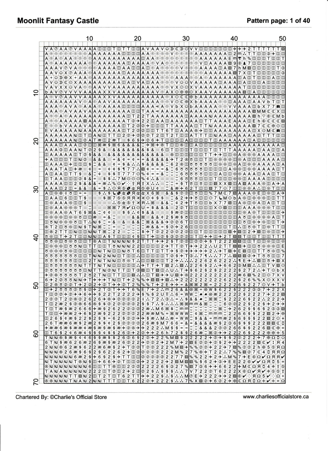 Counted Cross Stitch - Moonlit Fantasy Castle - Digital Download PDF File (Copy) Charlie's Official Store