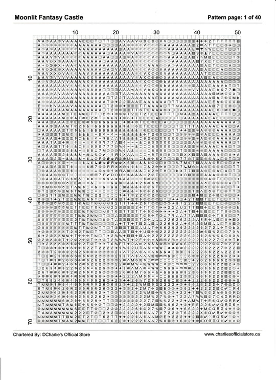 Counted Cross Stitch - Moonlit Fantasy Castle - Digital Download PDF File (Copy) Charlie's Official Store