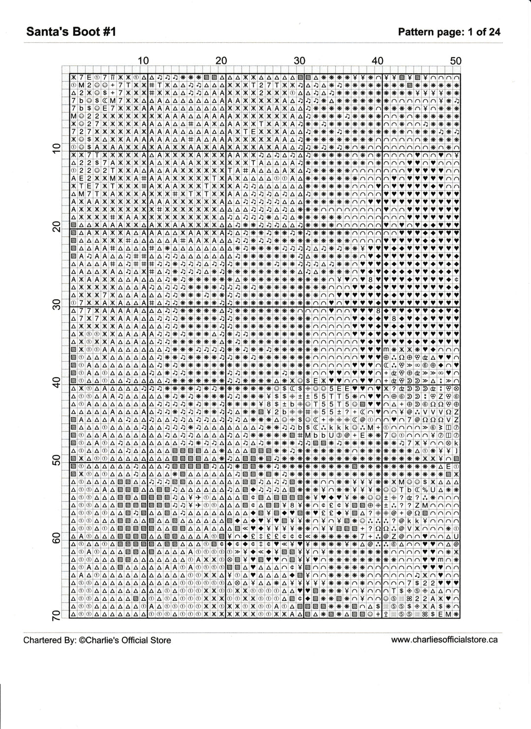 Counted Cross Stitch Santa's Boot #1 Digital Download PDF File Charlie's Official Store