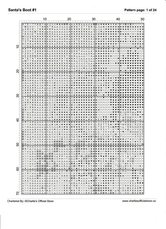 Counted Cross Stitch Santa's Boot #1 Digital Download PDF File Charlie's Official Store