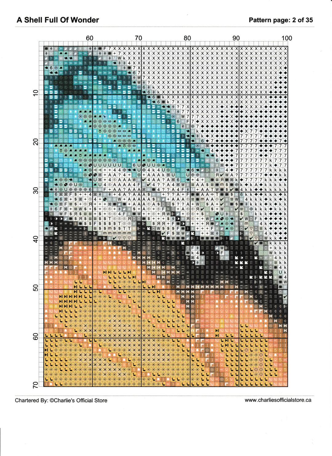 Counted Cross Stitch - A Shell Full Of Wonder - Digital Download PDF File Charlie's Official Store