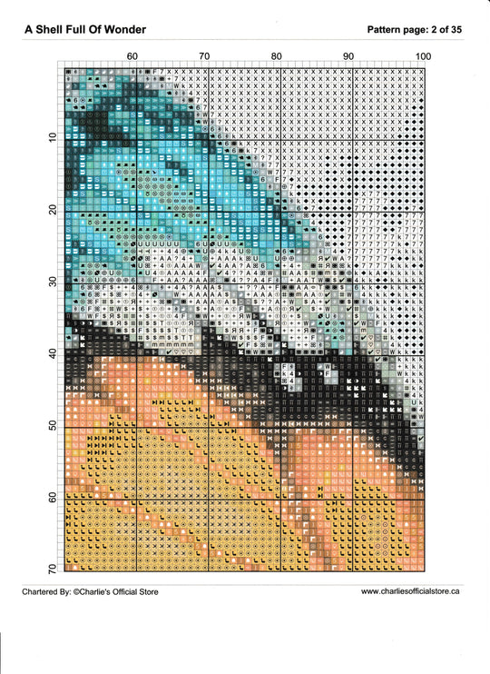 Counted Cross Stitch - A Shell Full Of Wonder - Digital Download PDF File Charlie's Official Store
