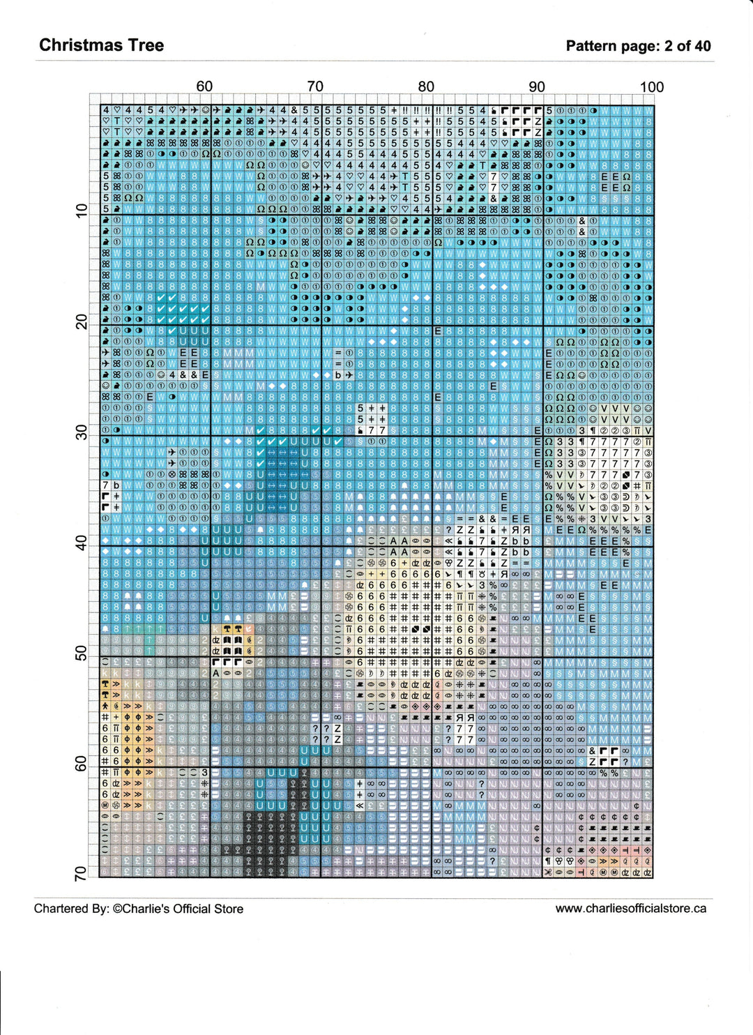 Counted Cross Stitch - Christmas Tree - Digital Download PDF File (Copy) Charlie's Official Store