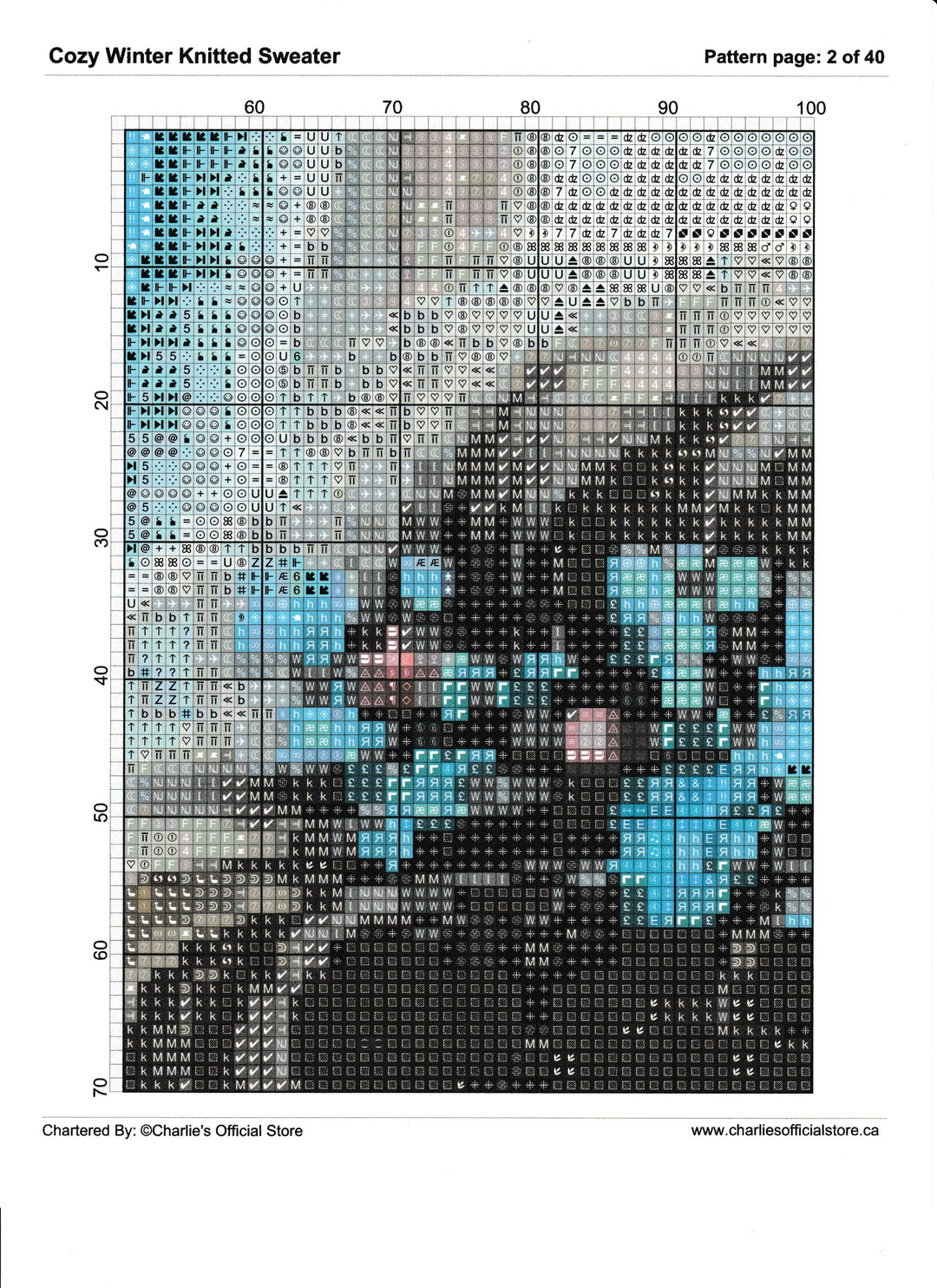 Counted Cross Stitch - Cozy Winter Knitted Sweater - Digital Download PDF File (Copy) Charlie's Official Store