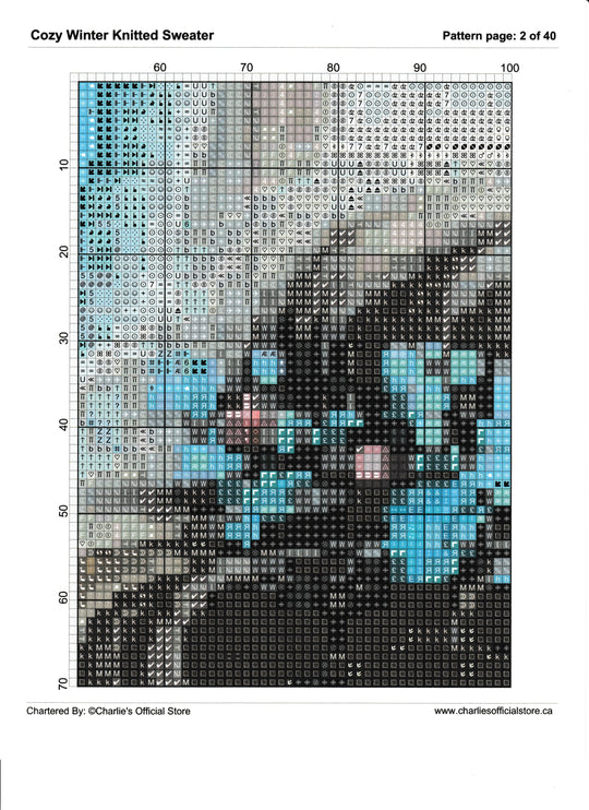 Counted Cross Stitch - Cozy Winter Knitted Sweater - Digital Download PDF File (Copy) Charlie's Official Store