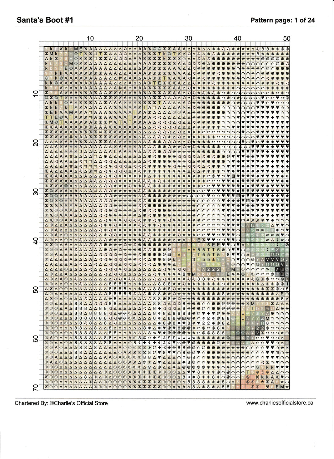 Counted Cross Stitch Santa's Boot #1 Digital Download PDF File Charlie's Official Store