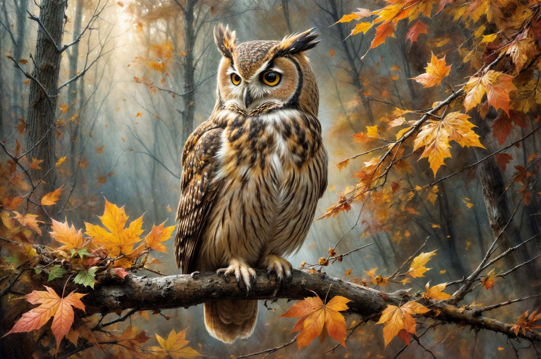 Counted Cross Stitch Owl In The Autumn Forest Digital Download PDF Format Charlie's Official Store