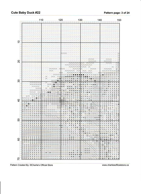 Counted Cross Stitch - Cute Baby Duck #22 - Digital Download PDF download file