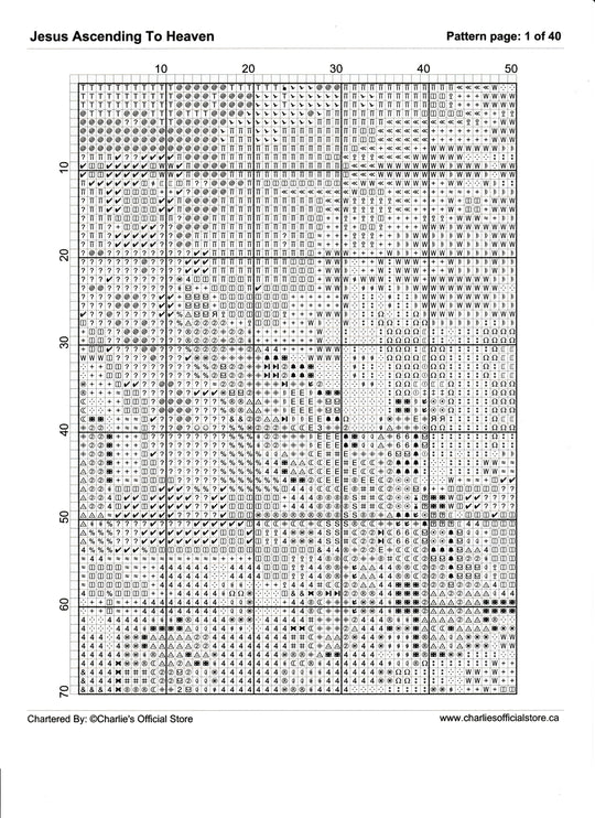 Counted Cross Stitch Jesus Ascending To Heaven Digital Download PDF File (Copy) Charlie's Official Store