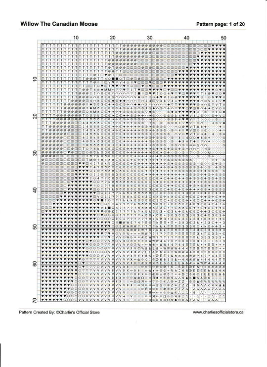 Counted Cross Stitch - Willow The Canadian Moose - Digital Download PDF download file